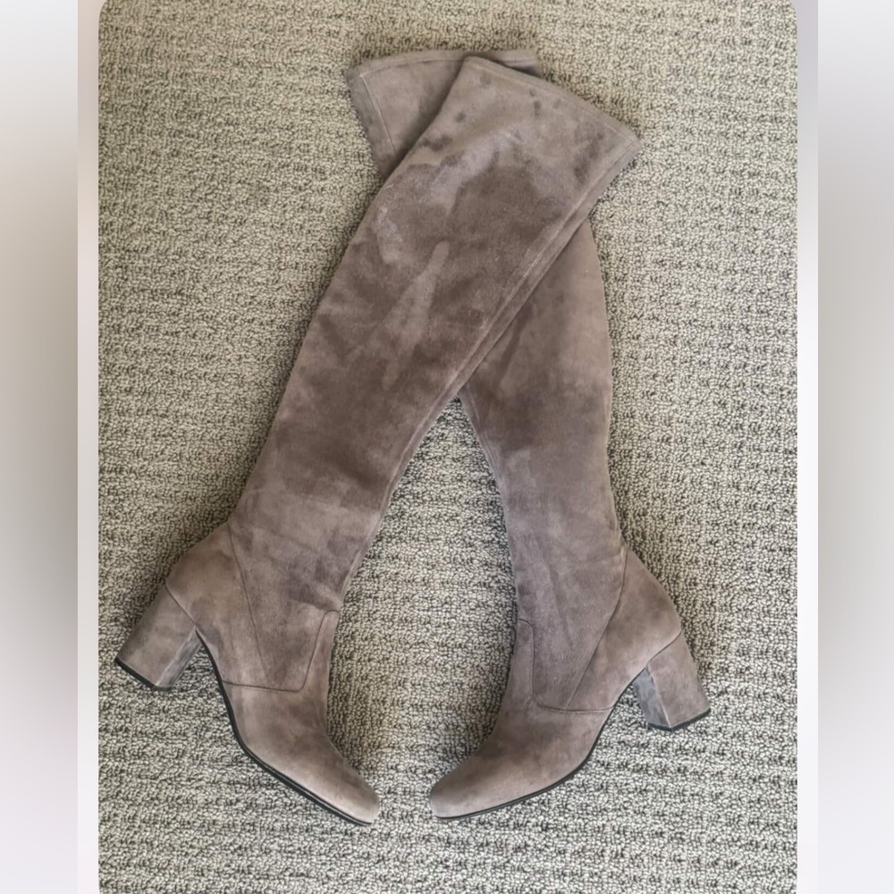 Saint Laurent taupe grey Women's Suede Over-the-Knee‎ Boots worn once size 38